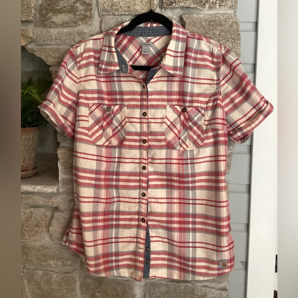 Ladies carhartt button down shirt
